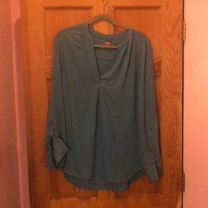 NY & Co soho shirt teal blue long sleeve XL